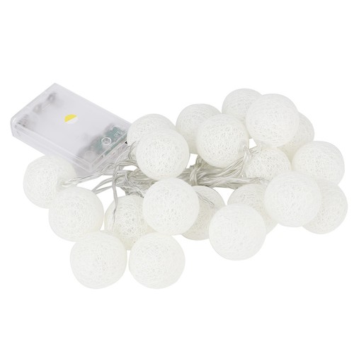 2. 20 LED Cotton Ball String Light Fairy Light Decor For Christmas H 7200 CS - Picture 11 of 11