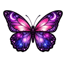 Cosmic Galaxy Butterfly Sticker Celestial Moon Fantasy Vinyl Decal Art