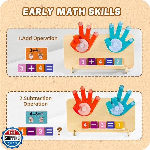 Preschool Learning Toys for Toddlers 3+ Years, Educational Number Counting Bl - Picture 3 of 5