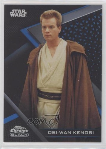 2022 Chrome Black Star Wars Phantom Menace Blue Refractor 12/75 Obi-Wan Kenobi