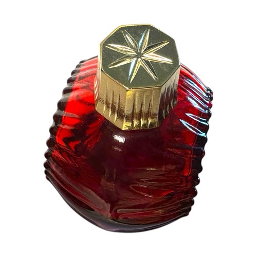 Vintage Avon 1oz Red Festive Facets Bottle (Sweet Honesty; Empty) 1970s Ornament - Picture 5 of 8