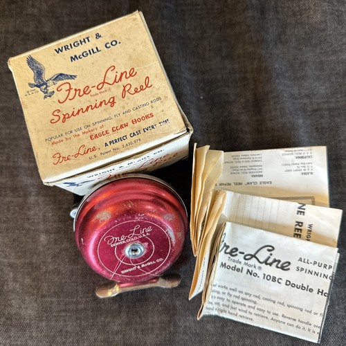 Vintage WRIGHT & MCGILL #10BC Fre-Line Spinnrolle mit Box & Papieren - Bild 1 von 5