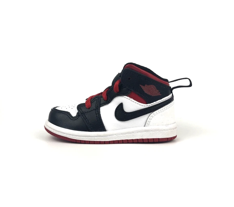 Jordan 1 Mid 'Gym красный черный носок' (TD) белый DQ8425-106 без шнуровки 6C Nike ретро - Изображение 2 из 4