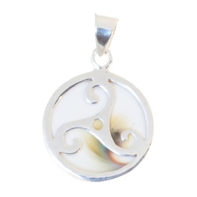 Silber Anhänger mit Triskele mit Shiva Auge 2 cm Durchmesser 925 Silber