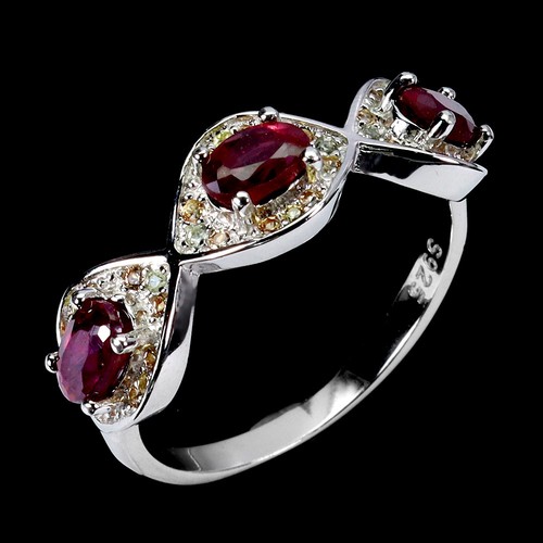 925 Sterling Silver Earrings Oval Ruby Sapphire Natural Gemstone Jewelry Size 7 - Picture 2 of 13