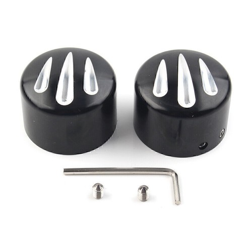 Tapas de tuerca de eje delantero para Harley Softail Touring Street Glide Black Motor - Imagen 2 de 9