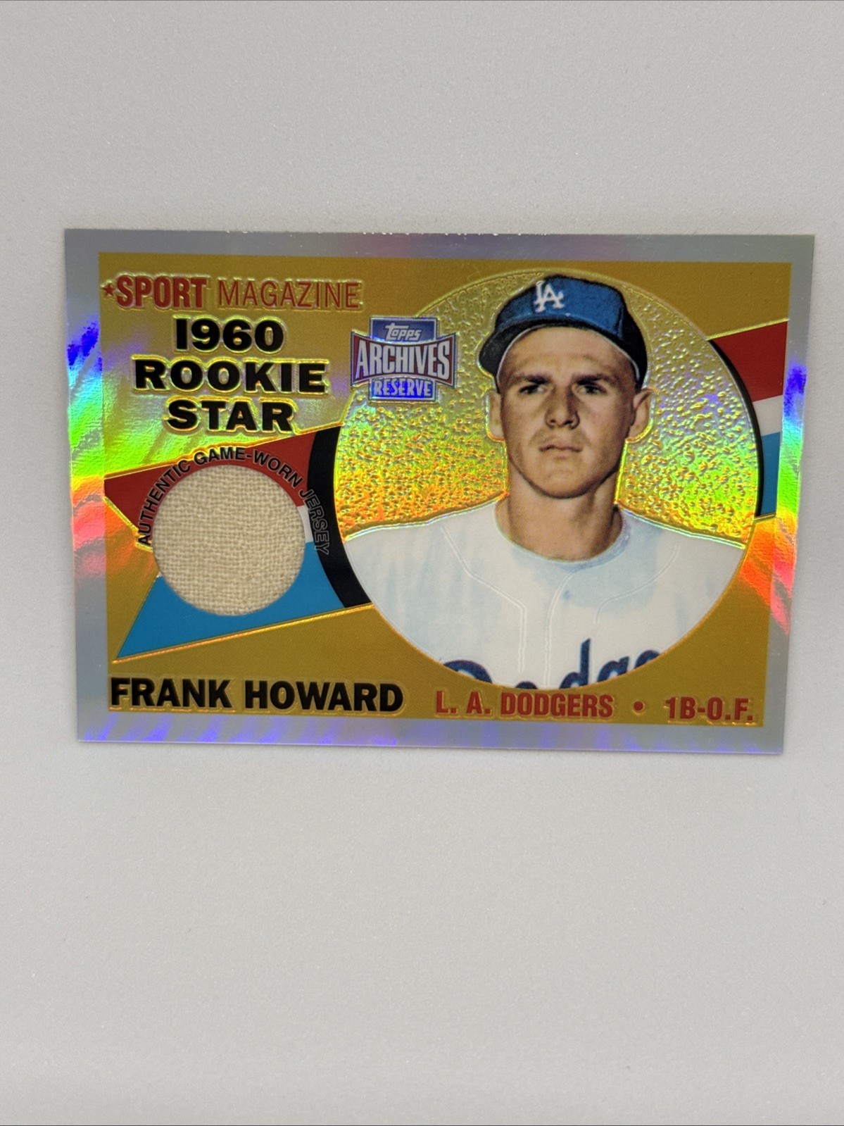2001 Topps Archives Reserve Reprint Bat Relic Refractor ARR3 Frank Howard LA￼
