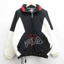 LOccording Fila Long Sleeve Half Zip Nylon Jacket Men's Big Logo Used SSYR-0