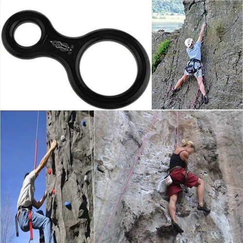 Red/Black 35KN Figure 8 Descender Belay Device For Rock Climbing, Rescue - Picture 21 of 26