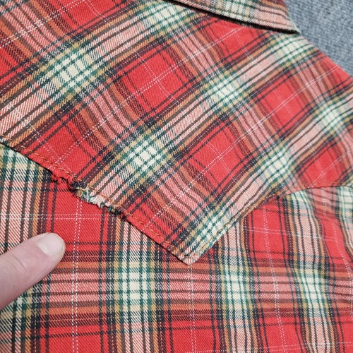 True Religion Shirt Mens XL Red Plaid Western Pearl Snap Cowboy Rodeo Flannel - Picture 10 of 17