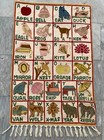 Vintage French Style Aubusson Rug Alphabetical Chain stitch Rug 2x3 ft Free Ship