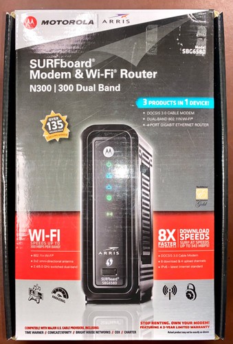 ARRIS Cable Modem and Wi-Fi Router Model SBG6580. NEW - Picture 1 of 7