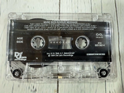 PUBLIC ENEMY MUSE SICK-N-HOUR MESS AGE Cassette Tape Rap Hip-Hop 1994 Def Jam - Picture 2 of 6