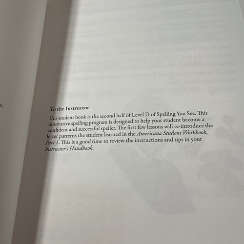 Spelling You See Americana Student Book And Instructor’s Handbook 2014 Part 2 - Picture 5 of 14