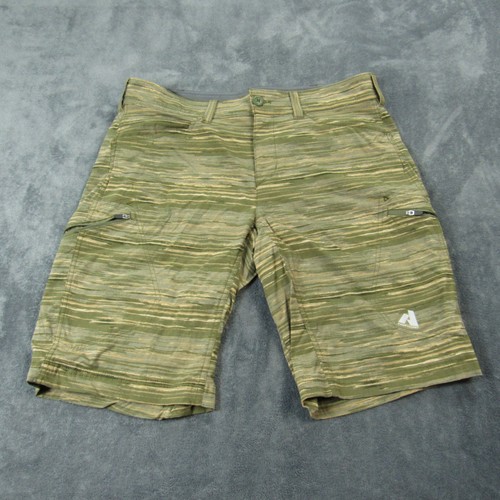 Eddie Bauer Mens Shorts Guide Pro Nylon Spandex Hiking Outdoor Green Camo 36 - Picture 1 of 10