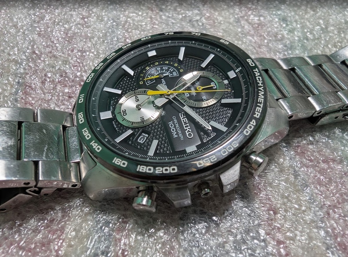 RARE SEIKO 8T67-00F0 Stylish Design .Case 45mm. NEW BATTERY. There