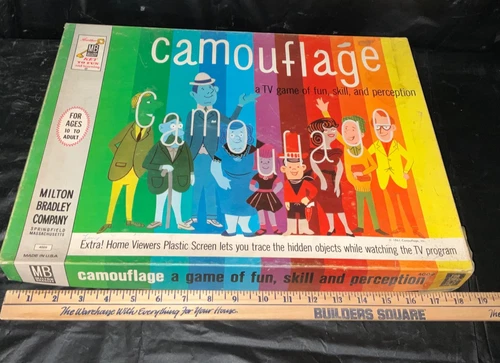 Vintage 1961 Milton Bradley Camouflage Board Game 2-3+ Players Ages 10+