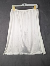 Vintage Half Slip Size 2XL White Length 27" Nylon Classic Slit Lace Trim