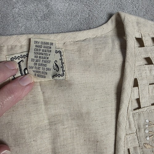 Tantrums VTG Embroidered Lattice Floral  Cottage Granny Vest Womens Medium - Picture 4 of 7