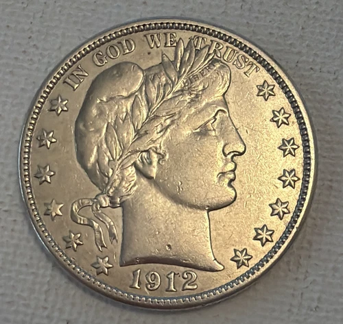 1912-D BARBER HALF DOLLAR - A REAL BEAUTY ! - XF+