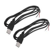Micro USB Male to 2Pin Bare Wire 24AWG 39", 2Pcs Open End Pigtail Power Cable