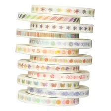 Skinny Basic Washi Tape Set 12 Rolls Decorative Tapes 5MM Wide A 12 Rolls