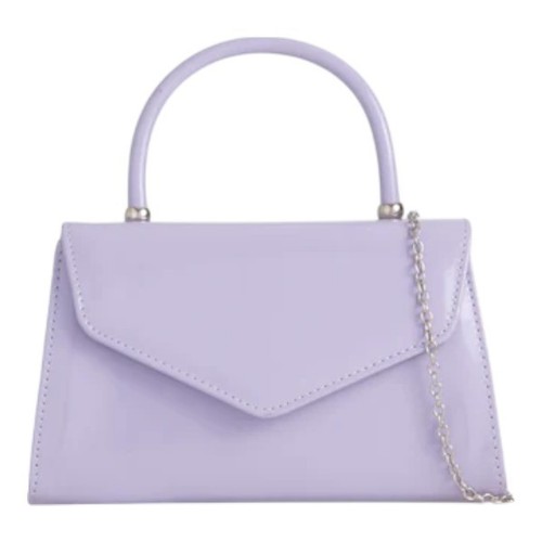 Women's Plain Patent Clutch Bag Top Handle Handbag Evening Party Prom Wedding - Picture 17 of 29