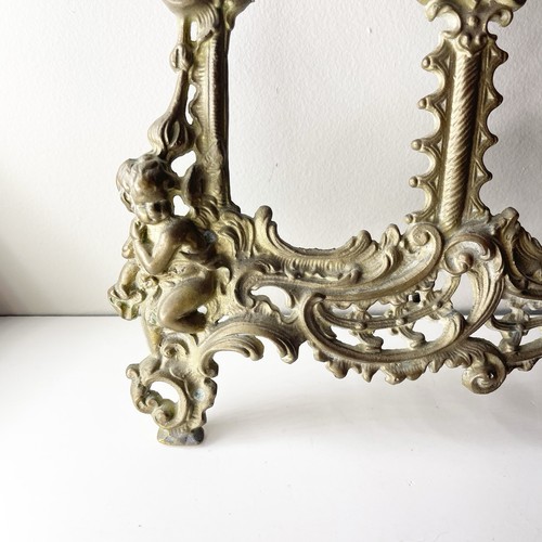 Antiguo marco de cuadro doble dorado de hierro fundido victoriano eduardiano Art Nouveau - Imagen 19 de 24