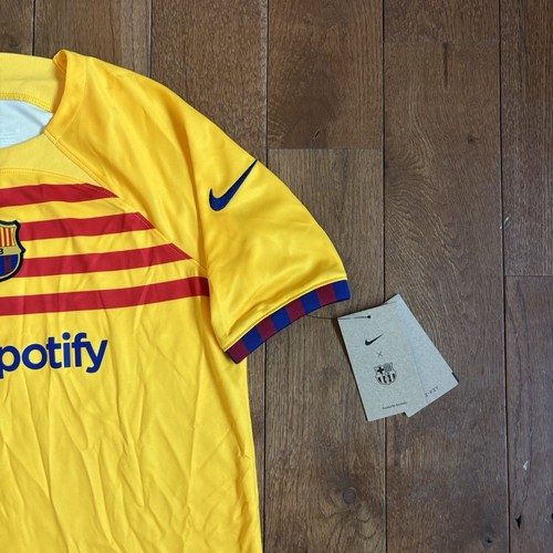 Nike F.C. juveniles nuevas con etiquetas Camiseta de fútbol Barcelona amarilla Spotify DR5079-729 XL - Imagen 2 de 13