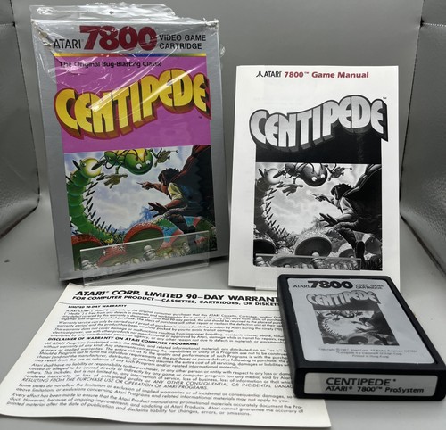 Centipede (Atari 7800, 1987) NUR geprüfte Patrone, Handbuch und Box