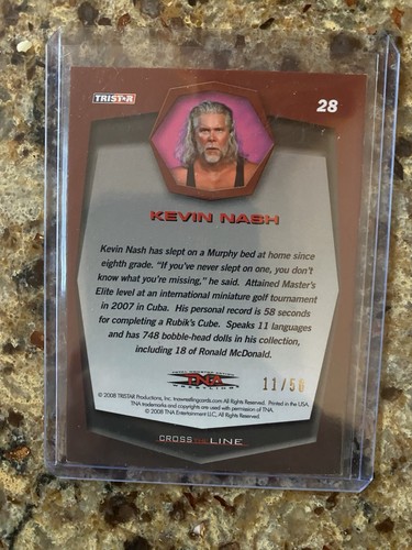 2008 TRISTAR TNA Cross The Line Wrestling Card #28 Kevin Nash #11/50 - Picture 2 of 2
