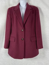 Vintage Talbots Jacket Women  s 6 Red Blazer Long Sleeves Camel Hair Italy Made