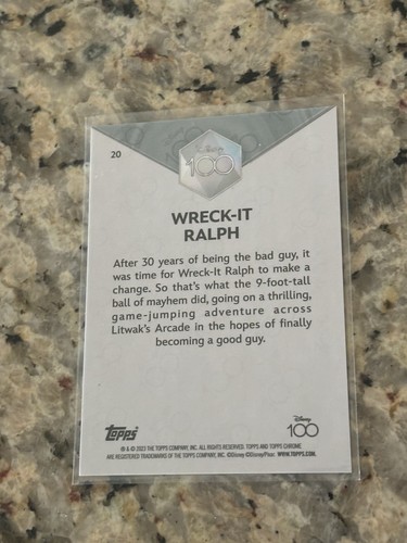 WRECK IT RALPH DISNEY TOPPS CHROME 100 CARD # 20 - Bild 2 von 2