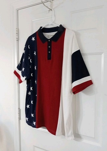 Seventh Avenue Vintage Patriotic Pique Cotton Men's XL Polo Shirt - Picture 2 of 6