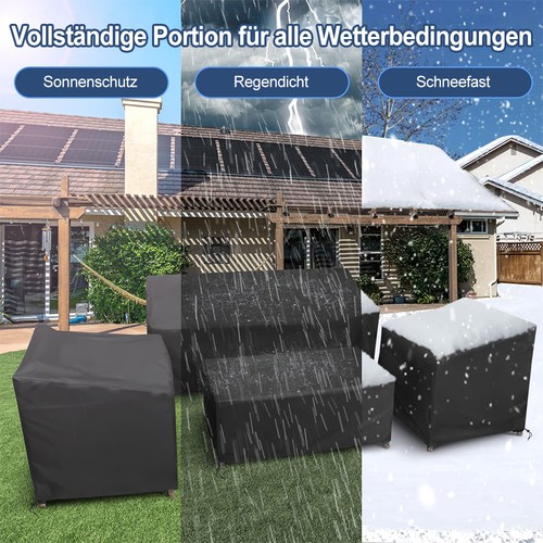 GARTENTISCH ABDECKUNG SCHUTZHÜLLE GARTENMÖBEL WASSERDICHT ABDECKPLANE GARNITUR - Bild 16 von 38