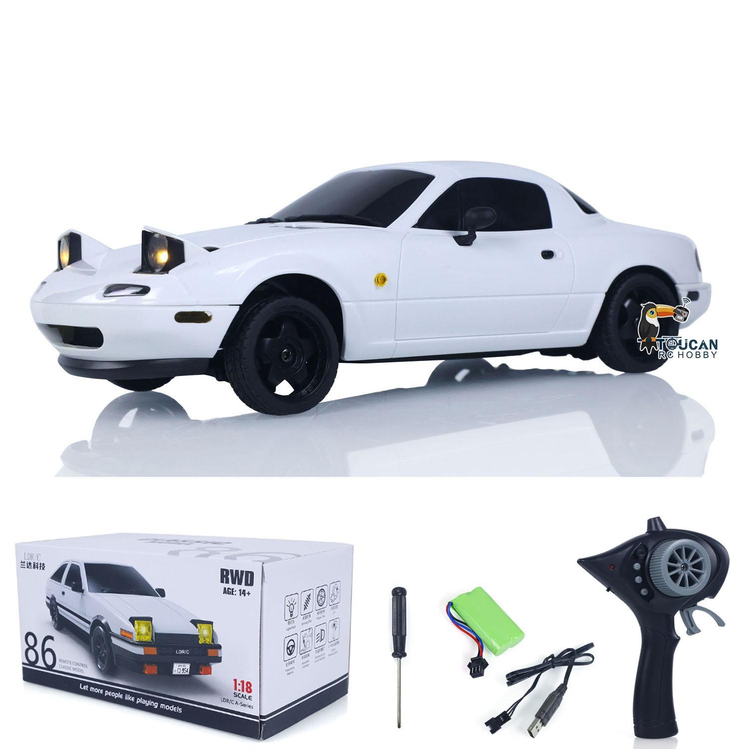 US STOCK 1/18 RC Drift Car LDRC RTR Model On Road Vehicles Flip Light Battery