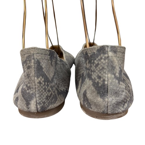 Lucky Brand Alba Womens Snake Print Slip On Flats Shoes Gray Suede Leather 8.5 - Picture 11 of 16