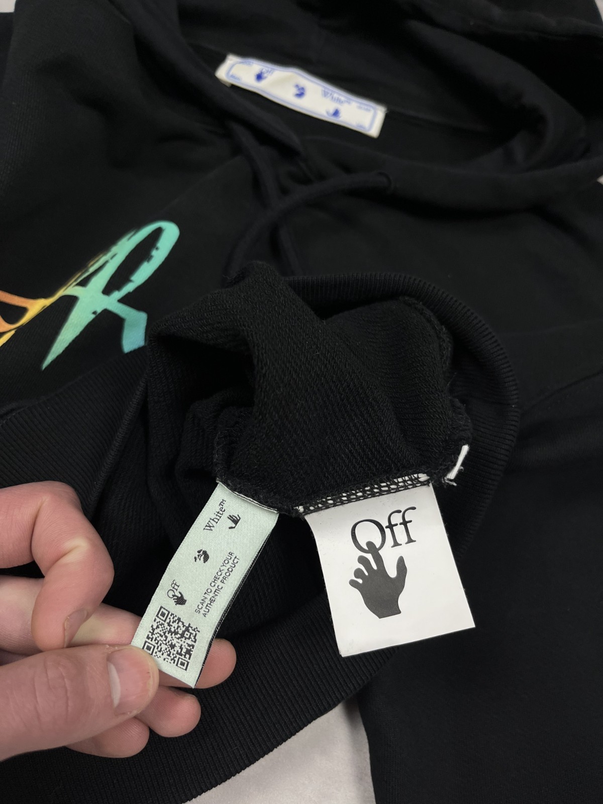 Off-White Rainbow Gradient Script Logo Cropped Ho… - image 7