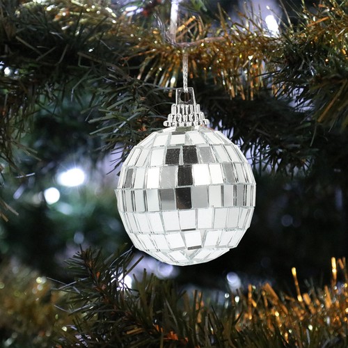  6Pcs Christmas Disco Mirror Ball Pendant Bright Reflective Mirror Disco Ball - Picture 10 of 12