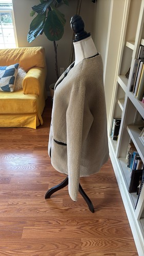 Lucky Brand Women's Cream Faux Shearling Toggle Jacket Size Large Fuzzy Sherpa - Picture 4 of 13