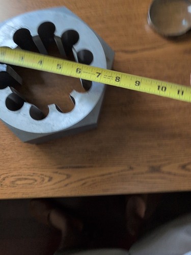 Carbon Steel 7" Hex Rethreading Die, 4-12 UN - Picture 7 of 9