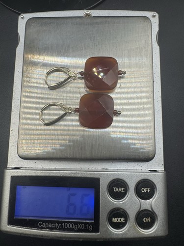 Zimmerman Brothers ZB 14Kt Yellow Gold Carnelian Dangle Earrings Lever Back - Picture 15 of 16