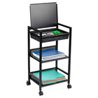 Cart W/Covered Compartment, Office Organizer, Storage, 3-Tier, Office, Metal, 15
