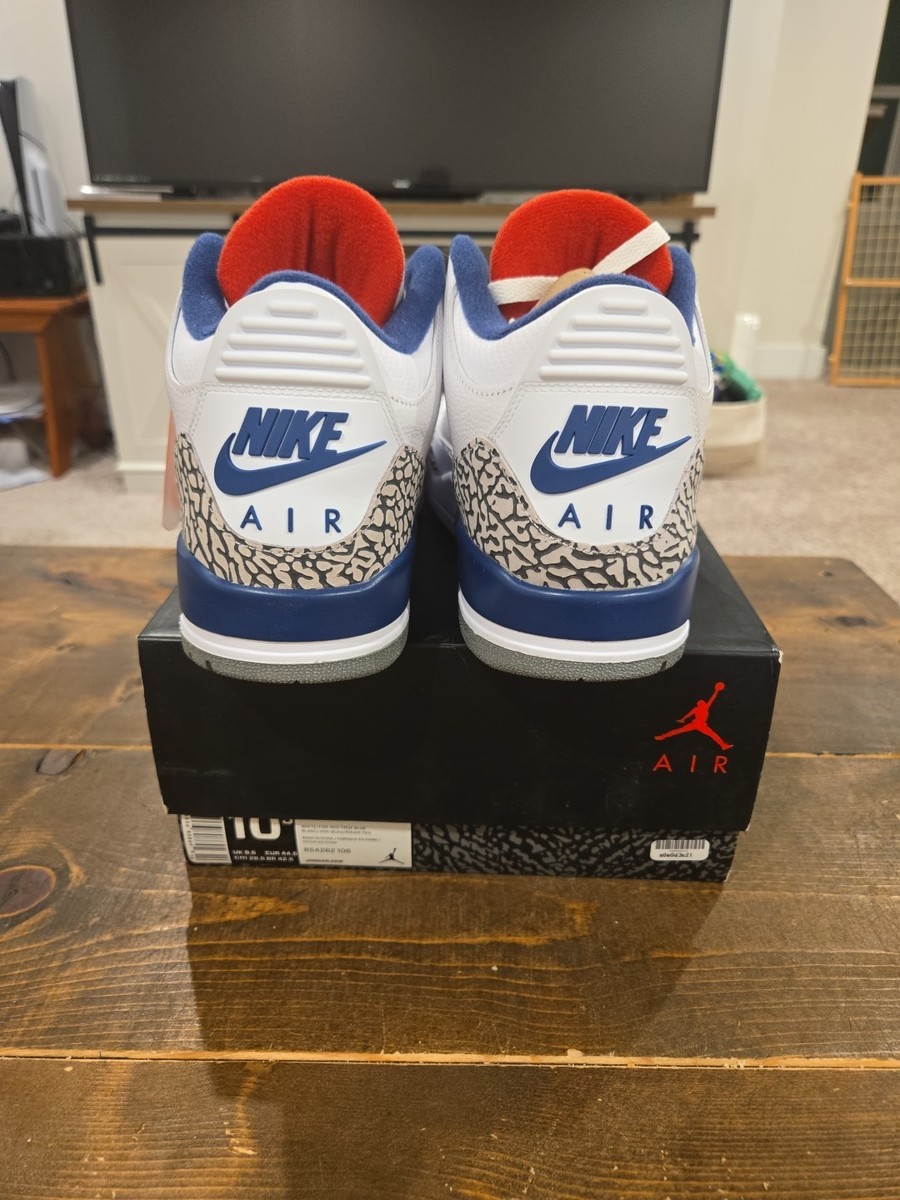 シューズ(男性用) Nike Air Jordan 3 Retro True Blue (2016) Nike Air Jordan 3 Retro OG True Blue 2016 854262-106 Men's