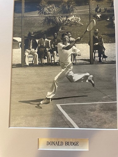 Acht Vintage/Historische Fotos von Tennisprofis montiert und beschriftet für Display - Bild 10 von 14