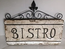 BISTRO Sign Heavy Resin Decorative Rectangular 17" By 8" 