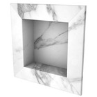 FlexStone 17 in. x 17 in. Square Recessed Shampoo Caddy in Calcutta White