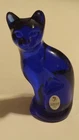 Fenton 5” Cat Figurine In Cobalt Blue