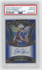 Justin Herbert 2020 Panini Select Signatures Blue Prizm Auto /50 PSA 10 Q1887