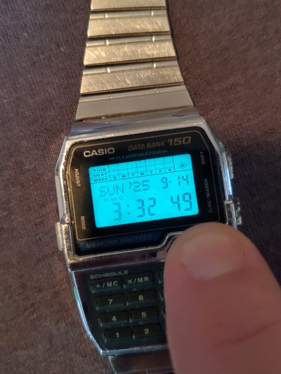 時計 CASIO DATA BANK 150 DBC-1500 1995 Vintage Casio Data Bank 150 DBC-1500 Calculator Watch